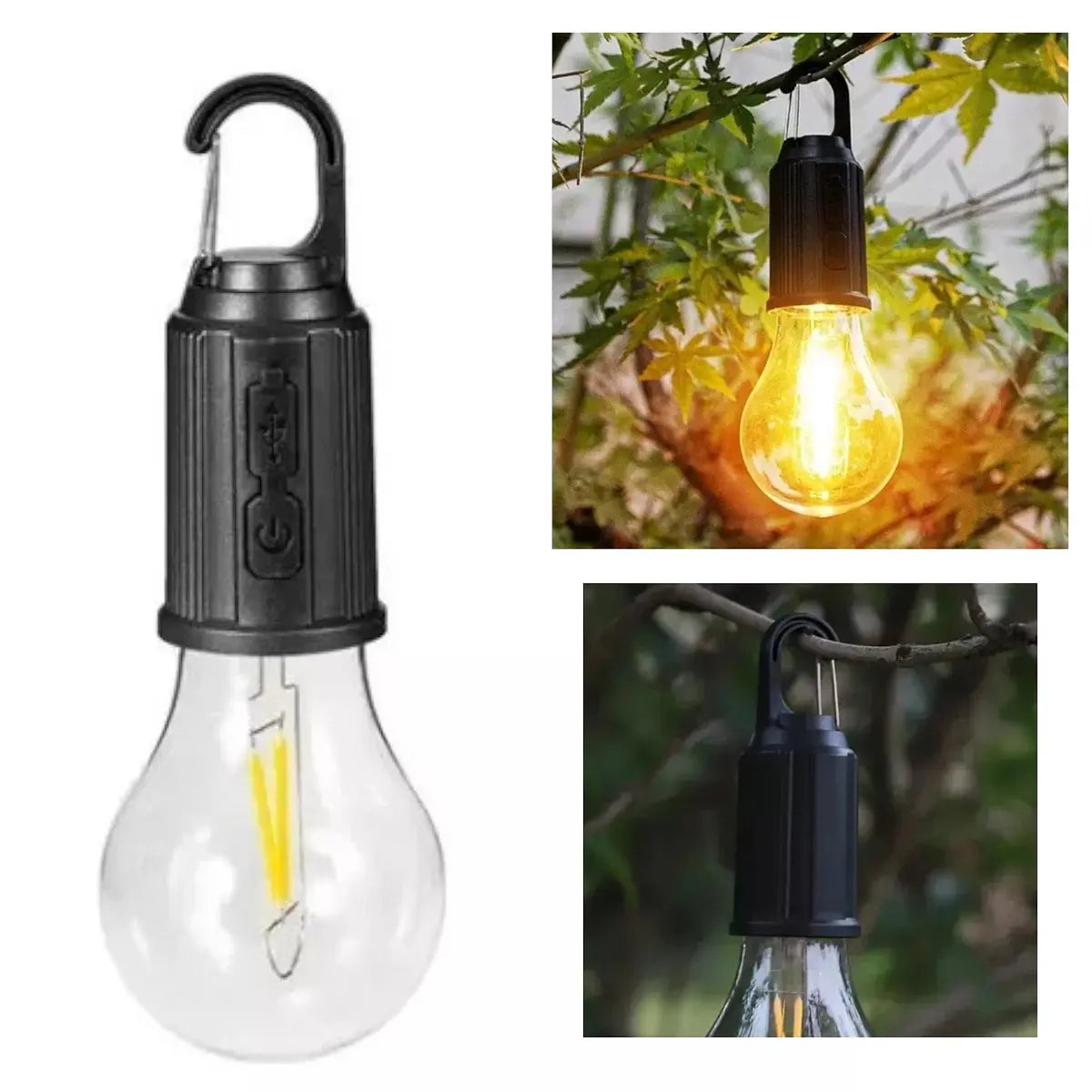 Pack 2 Ampolletas Recargable Solar/USB - Ideal para Camping