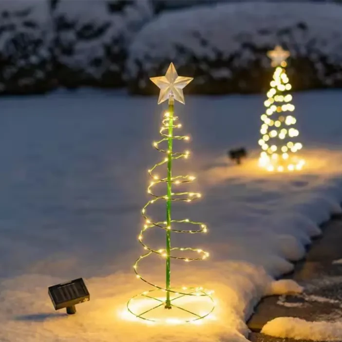Estaca Solar Árbol Espiral de Navidad