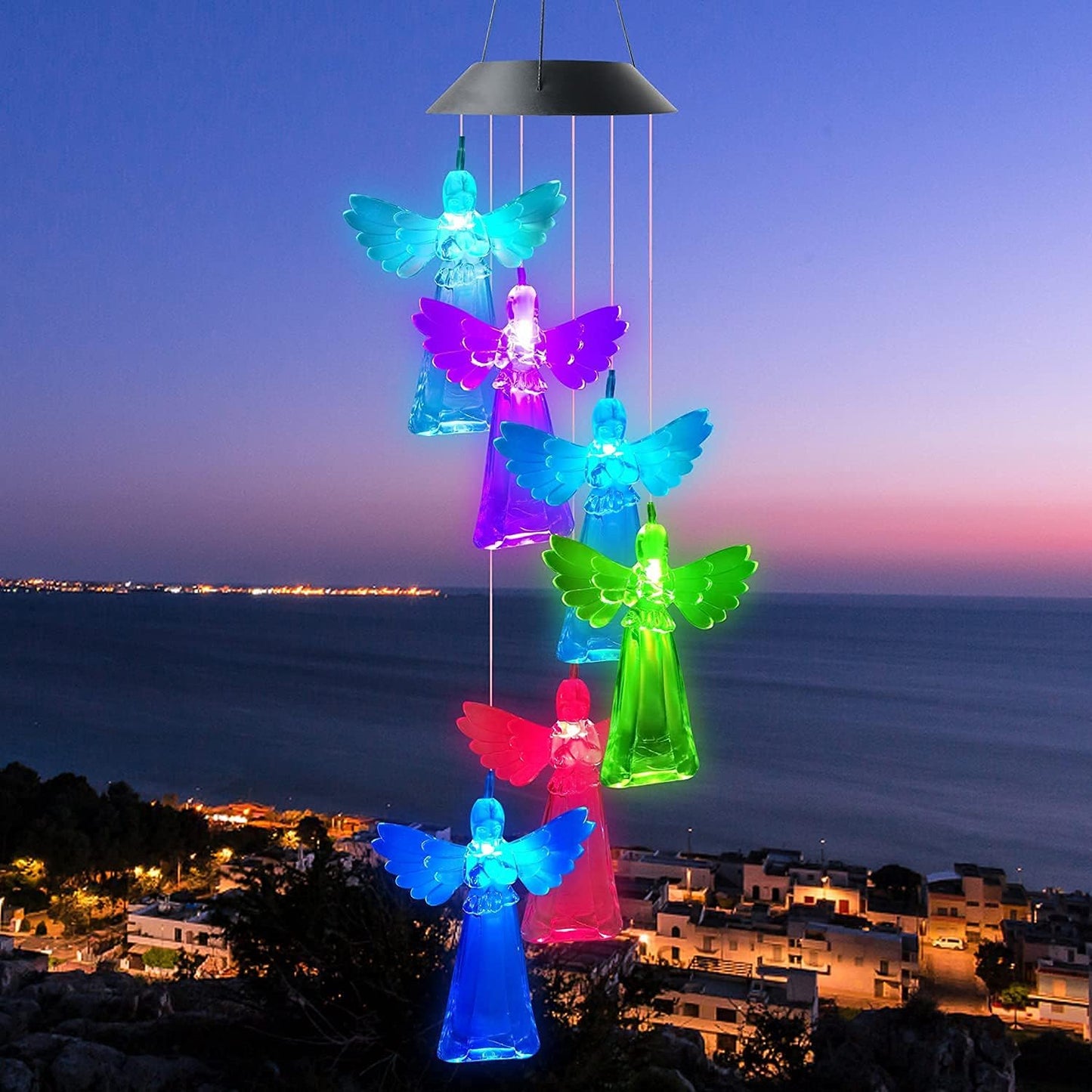 Colgante Solar Ángeles Luz Multicolor