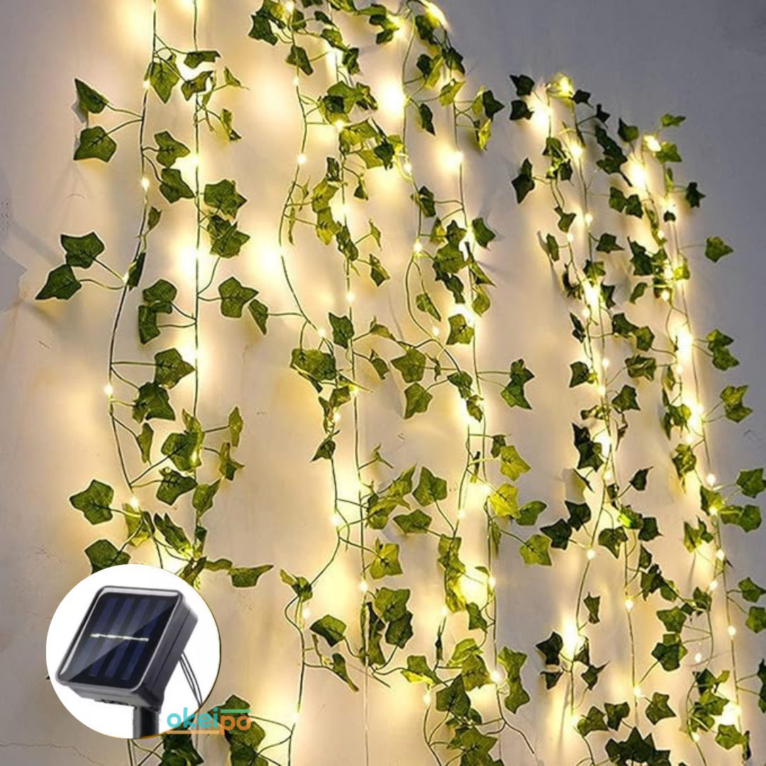 Cortina Solar de Hojas Led Cálida