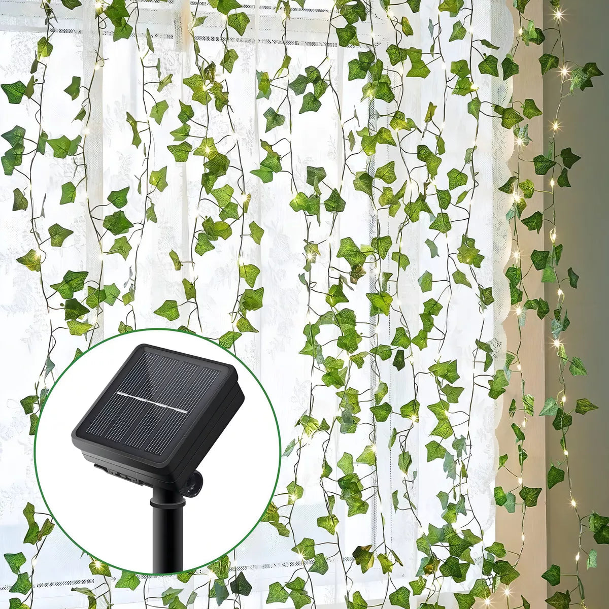 Cortina Solar de Hojas Led Cálida
