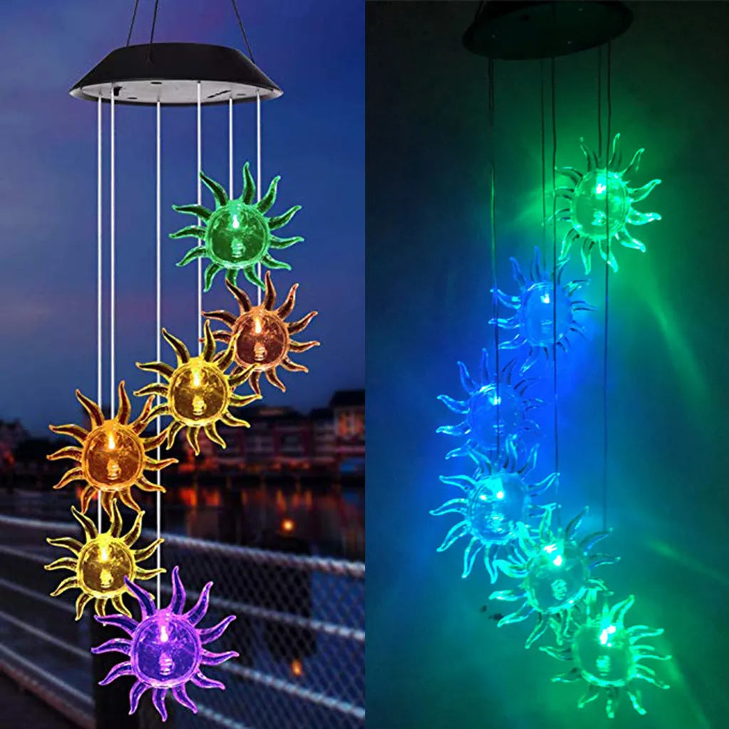 Colgante Solar Sol Luz Multicolor
