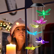 Colgante Solar Libélulas Luz Multicolor - Okeipo