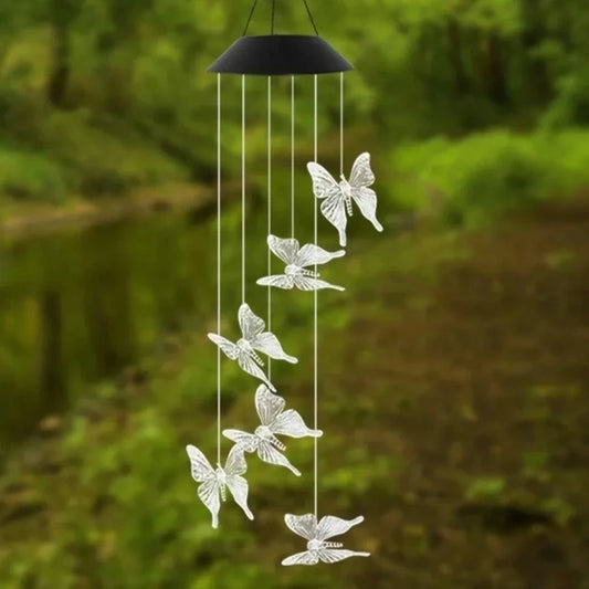 Colgante Solar Mariposas Luz Multicolor - Okeipo