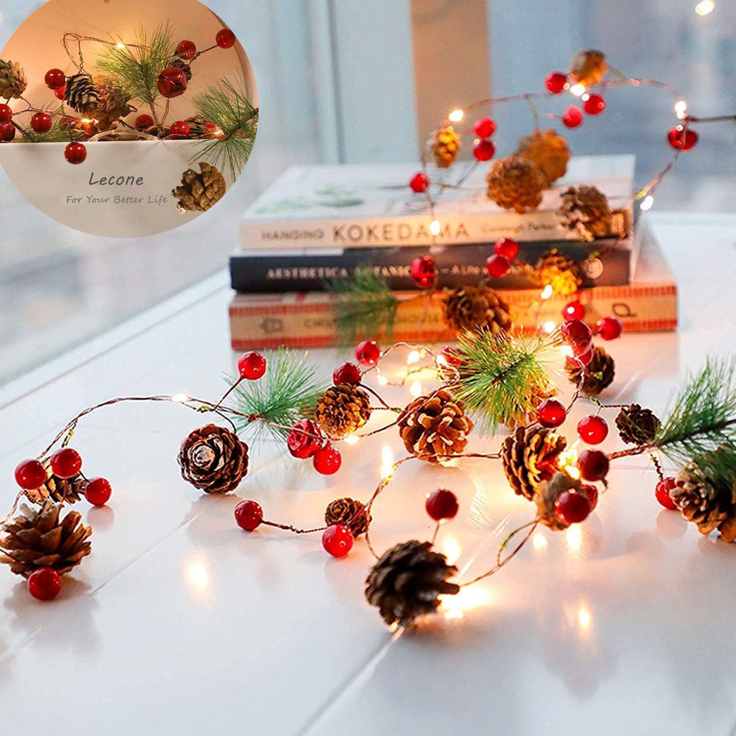 Guirnalda Pinos y Frutos Rojos