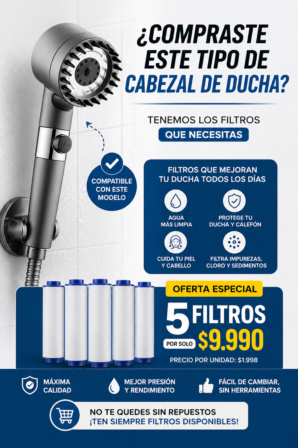 Filtros purificadores para Cabezal de Ducha
