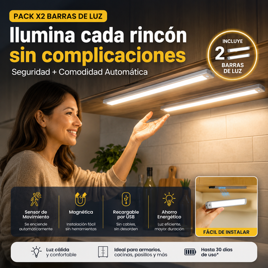 Barra Led Recargable con Sensor de Movimiento