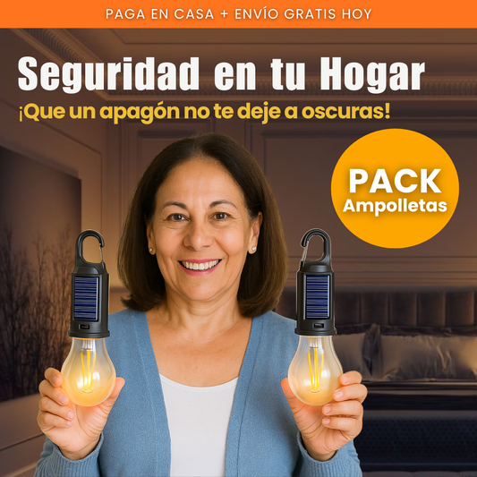 Pack Ampolletas Recargable Solar/USB - Iluminación ante cualquier emergencia