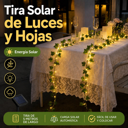 Tira Solar de Luces y Hojas 5m