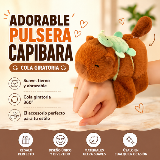 Adorable Pulsera Capibara Cola Giratoria