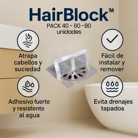 ¡Adiós drenajes tapados! Protege con HairBlock Mallas Autoadhesivas