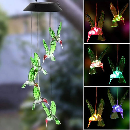 Colgante Solar Colibrí Luz Multicolor - Okeipo