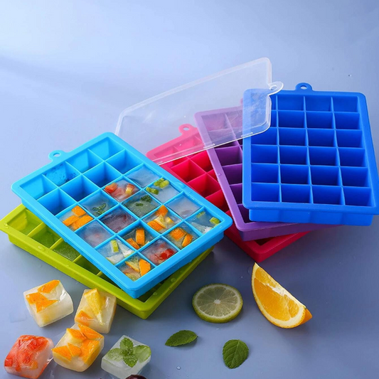 Pack 3 Bandejas Hielo Silicona con Tapas - Okeipo
